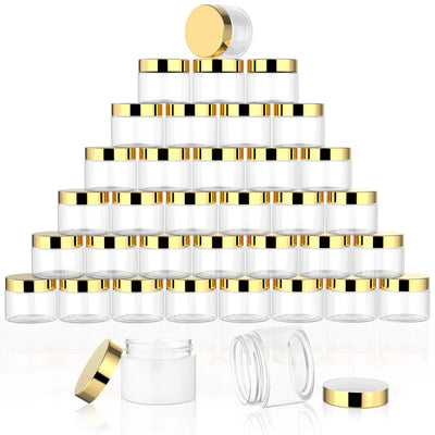 SATINIOR 36 Pieces Plastic Jars with Lids Round